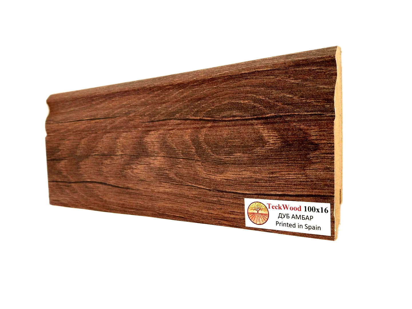 Плинтус ламинированный Teckwood "В цвет" фигурный 2150х100х16
