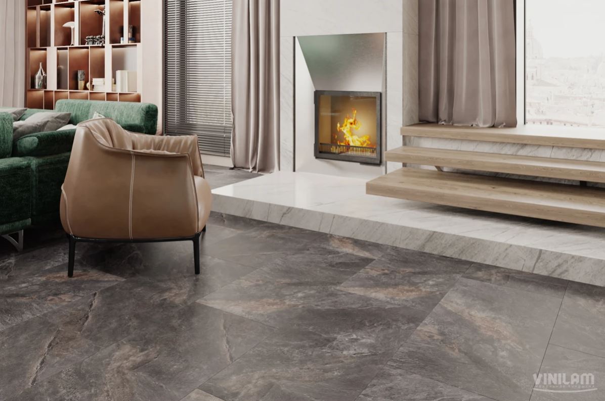 Плитка ПВХ клеевая VINILAM Персидский Камень Ceramo Stone Glue 950х475х2,5 (4,513м2), 4V микро-фаска