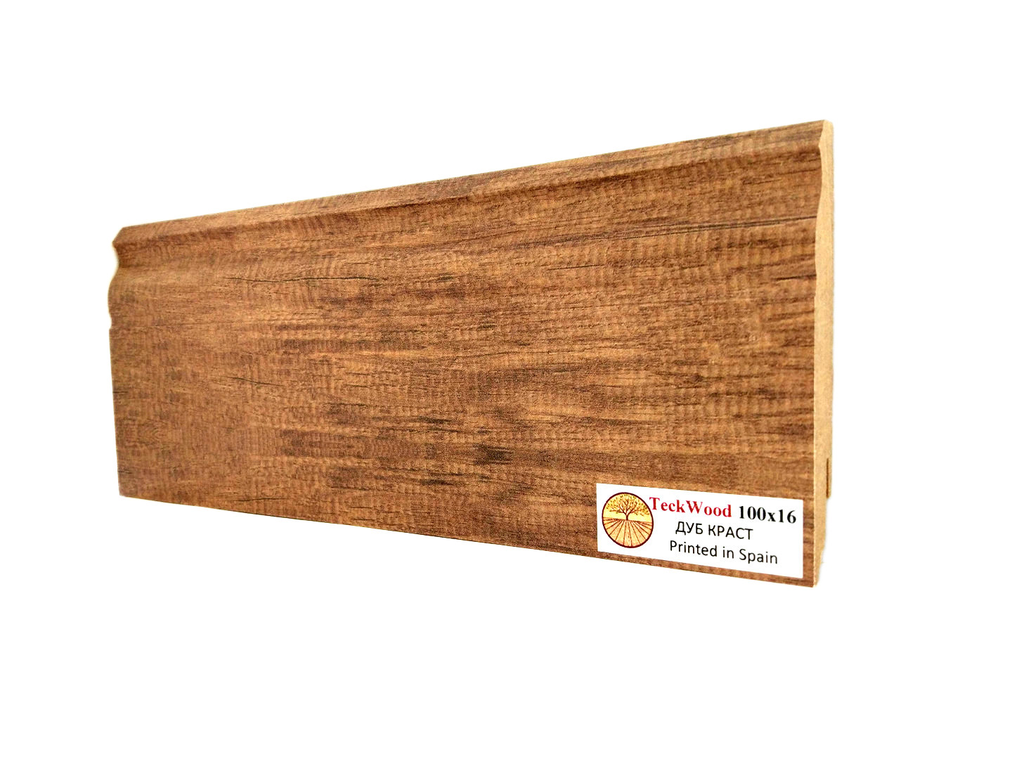 Плинтус ламинированный Teckwood "В цвет" фигурный 2150х100х16