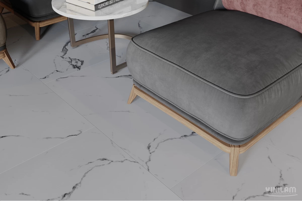 Плитка ПВХ клеевая VINILAM Итальянский Мрамор Ceramo Stone Glue 950х480х2,5 (4,56м2), 4V микро-фаска